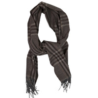 Checked Cashmere Scarf - Hazelnut