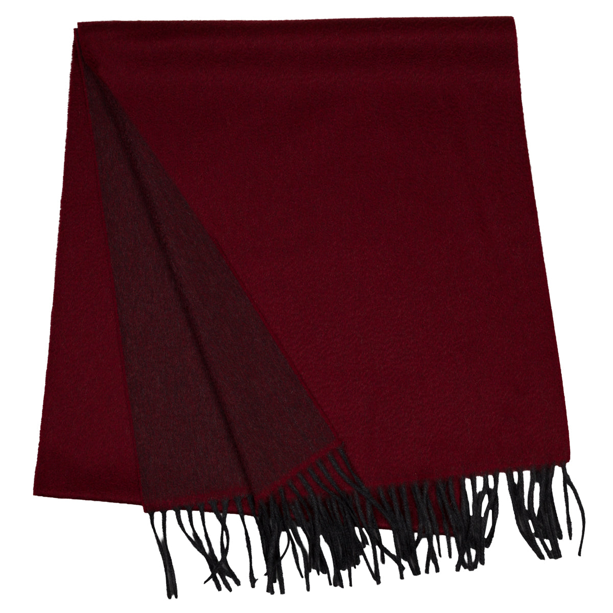 Double-Face Zibellino Cashmere Scarf - Cherry / Burgundy