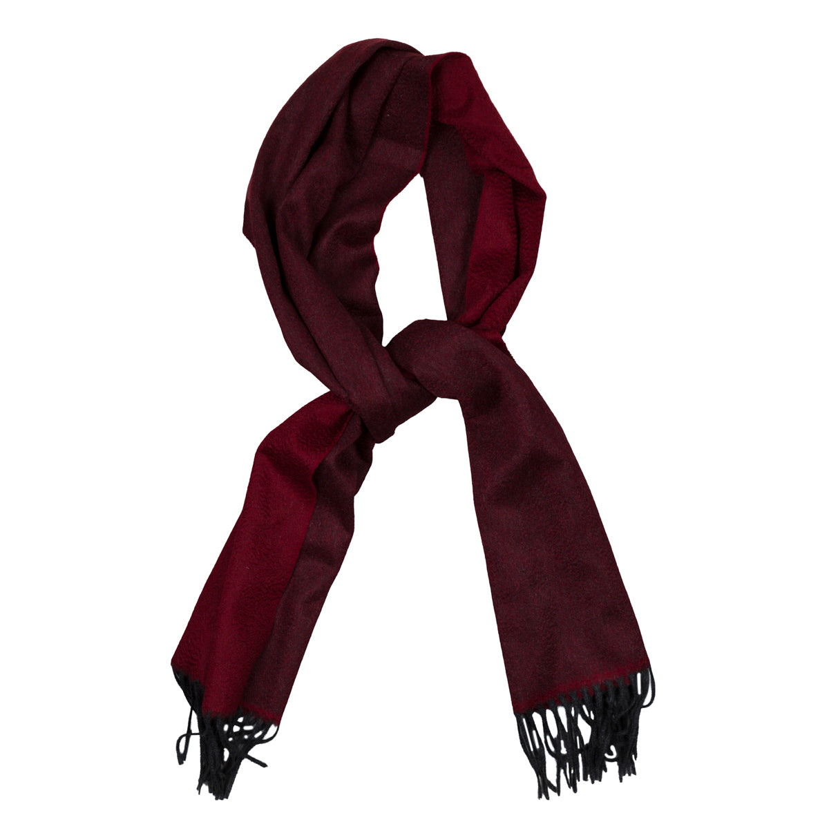 Double-Face Zibellino Cashmere Scarf - Cherry / Burgundy