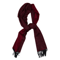 Double-Face Zibellino Cashmere Scarf - Cherry / Burgundy