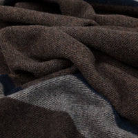 Striped Wool Scarf - Brown / Beige / Navy