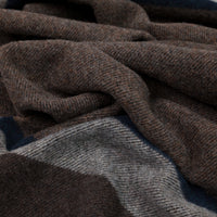 Striped Wool Scarf - Brown / Beige / Navy