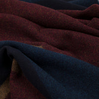 Striped Wool Scarf - Navy / Burgundy / Gold / Blue