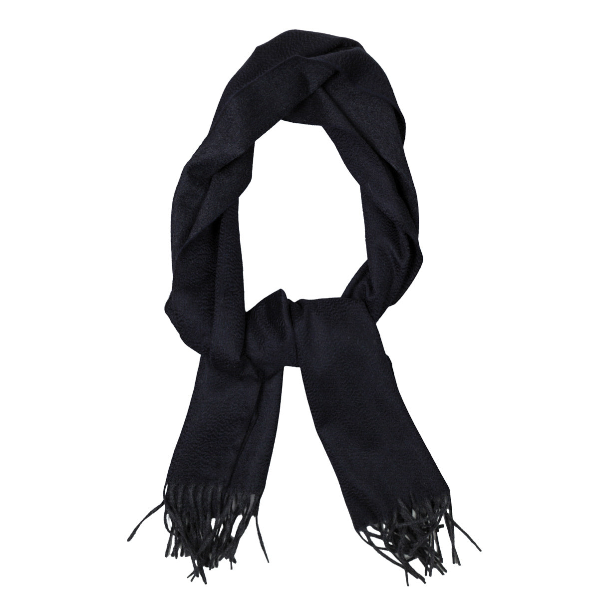 Double-Face Zibellino Cashmere Scarf - Navy / Grey