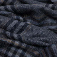 Checked Cashmere Scarf - Navy