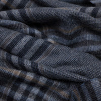 Checked Cashmere Scarf - Navy