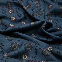 Kimono Motif Wool / Silk Scarf - Air Force Blue
