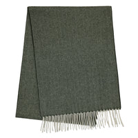 Cashmere Herringbone Scarf - Dark Olive