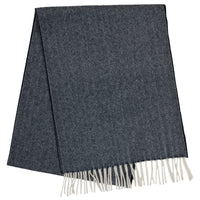 Cashmere Herringbone Scarf - Navy