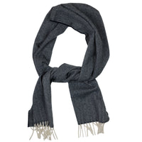 Cashmere Herringbone Scarf - Navy