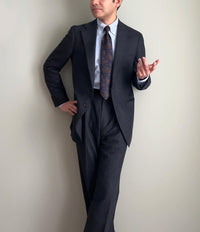 Ancient Madder Silk Tie - Navy - Hand-Rolled