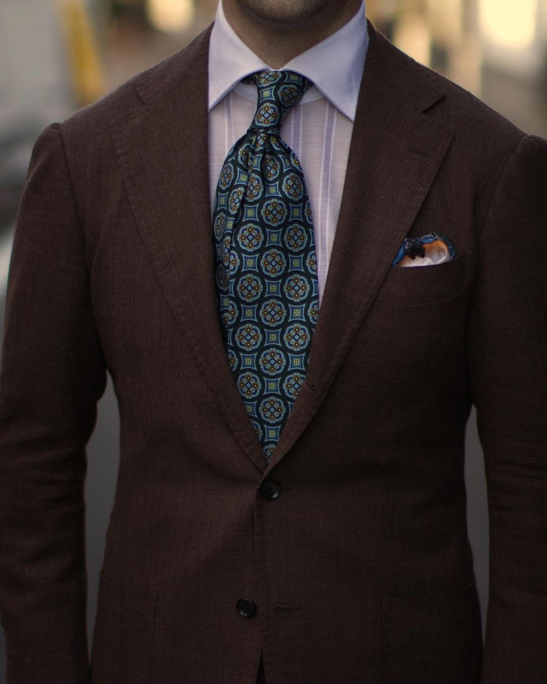 Shibumi tie  & Pocket Square combined with a suit