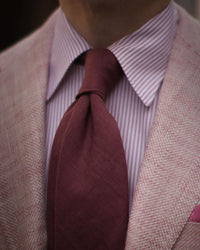 Japanese Ramie Tie - Dusty Pink - Hand-Rolled