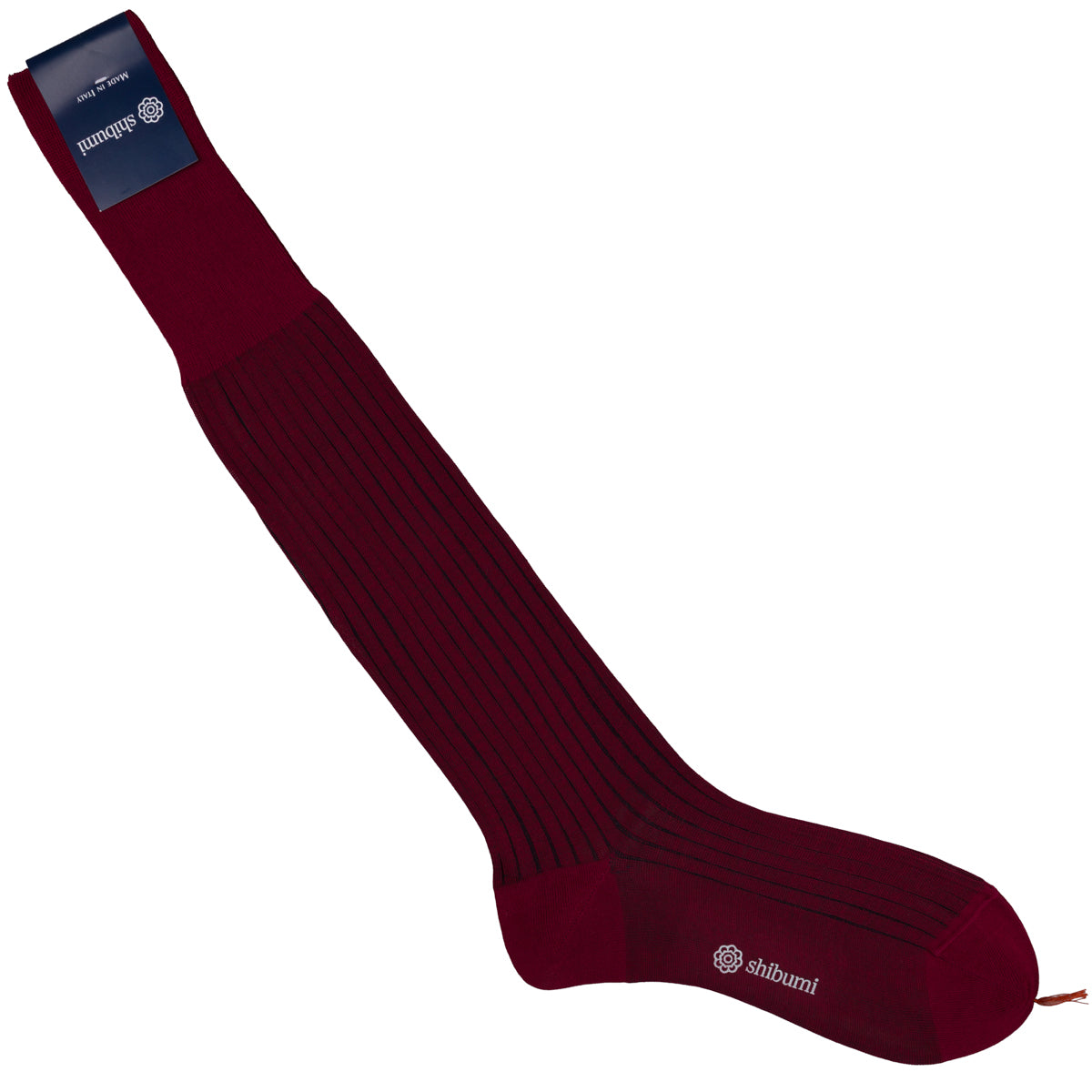 Knee Socks - Shadow Stripes - Burgundy - Wool
