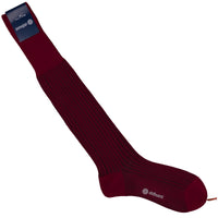 Knee Socks - Shadow Stripes - Burgundy - Wool