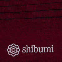Knee Socks - Shadow Stripes - Burgundy - Wool