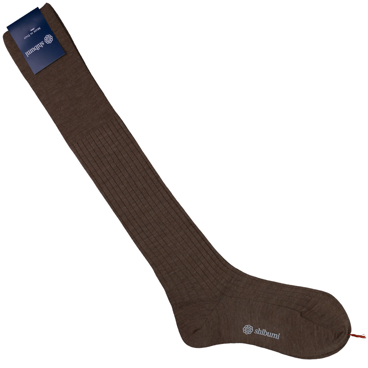 Knee Socks - Ribbed - Mud - Wool