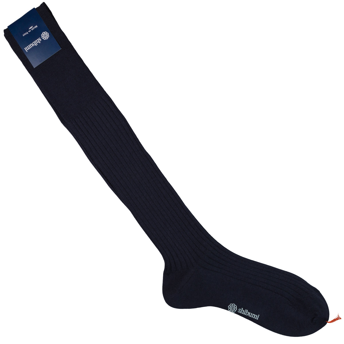 Knee Socks - Ribbed - Navy - Cashmere / Silk