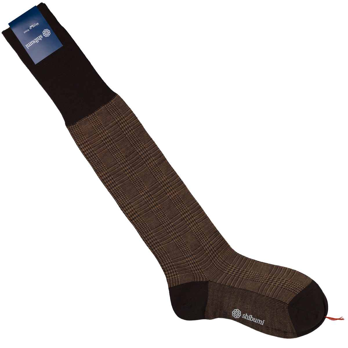 Knee Socks - Glencheck - Brown - Wool