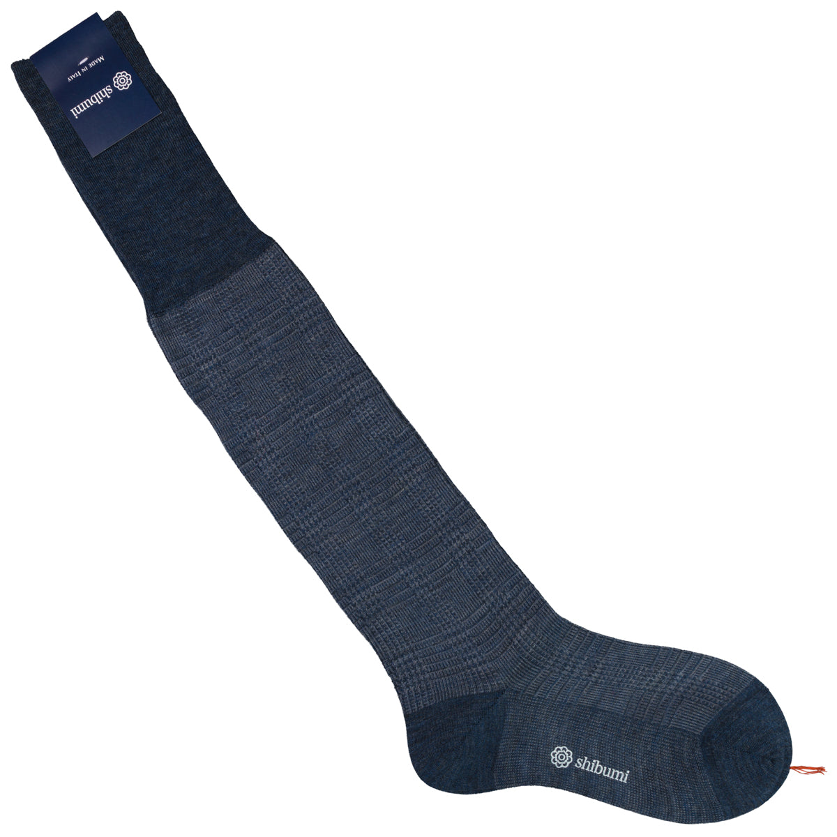 Knee Socks - Glencheck - Denim - Wool