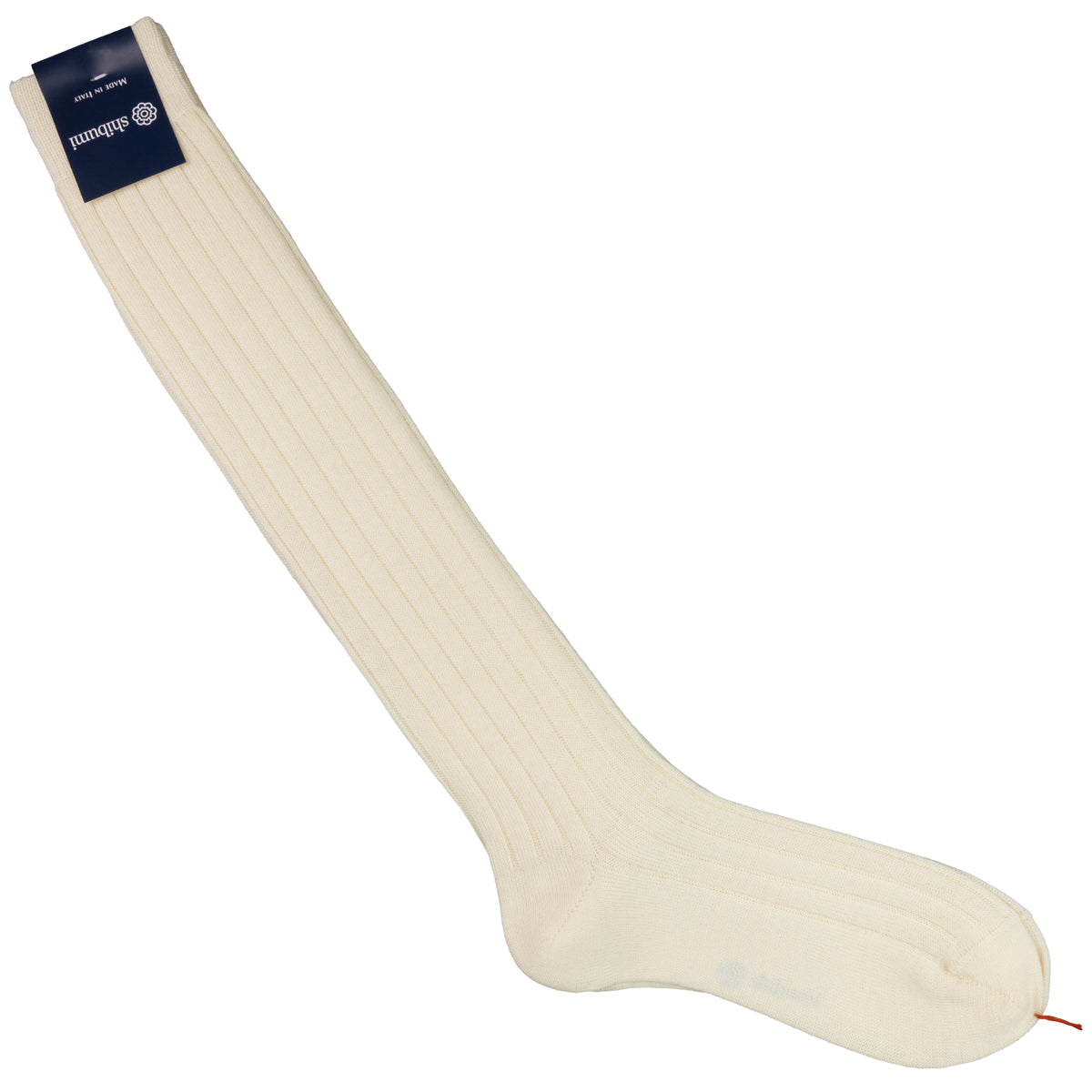 Knee Socks - Ribbed - Cream - Thick Wool