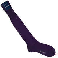 Knee Socks - Shadow Stripes - Purple - Pure Cotton