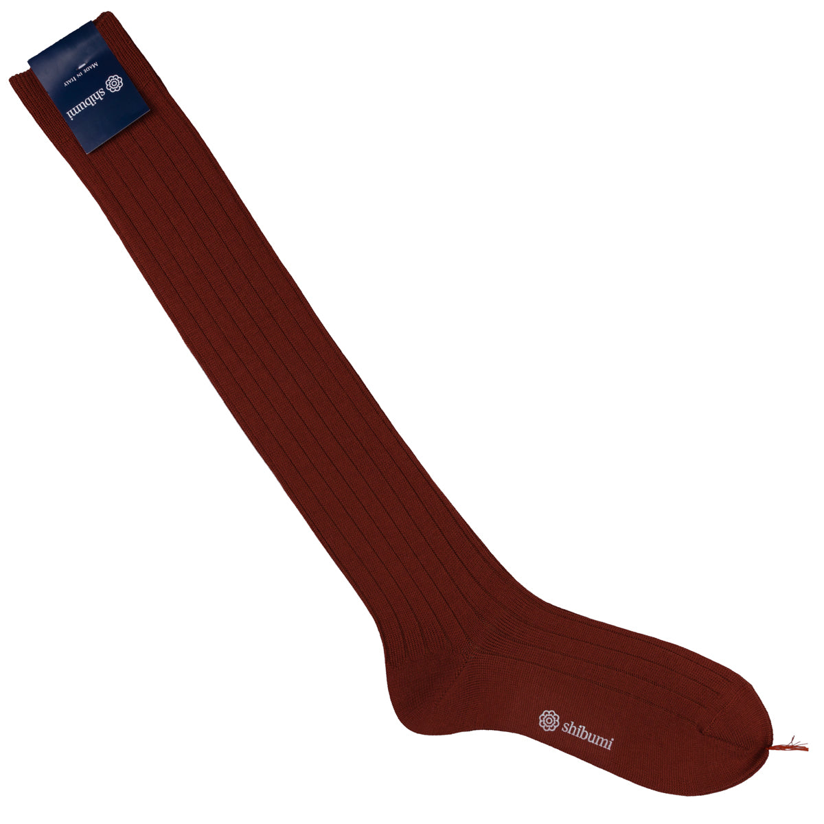 Knee Socks - Ribbed - Rust - Thick Wool