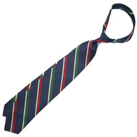 Bespoke Repp Stripe Silk Tie - Navy