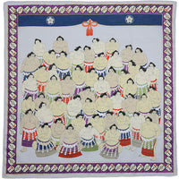 Sumo Motif Cotton Handkerchief - Purple