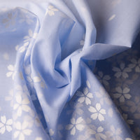 Floral Motif Cotton Handkerchief - Blue