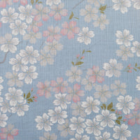Floral Motif Cotton Handkerchief - Sky