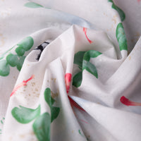 Fish Motif Cotton Handkerchief - White