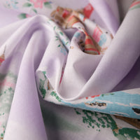 Kyoto Motif Cotton Handkerchief - Lilac