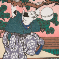 Ukiyo-e Motif Cotton Handkerchief - Ochre