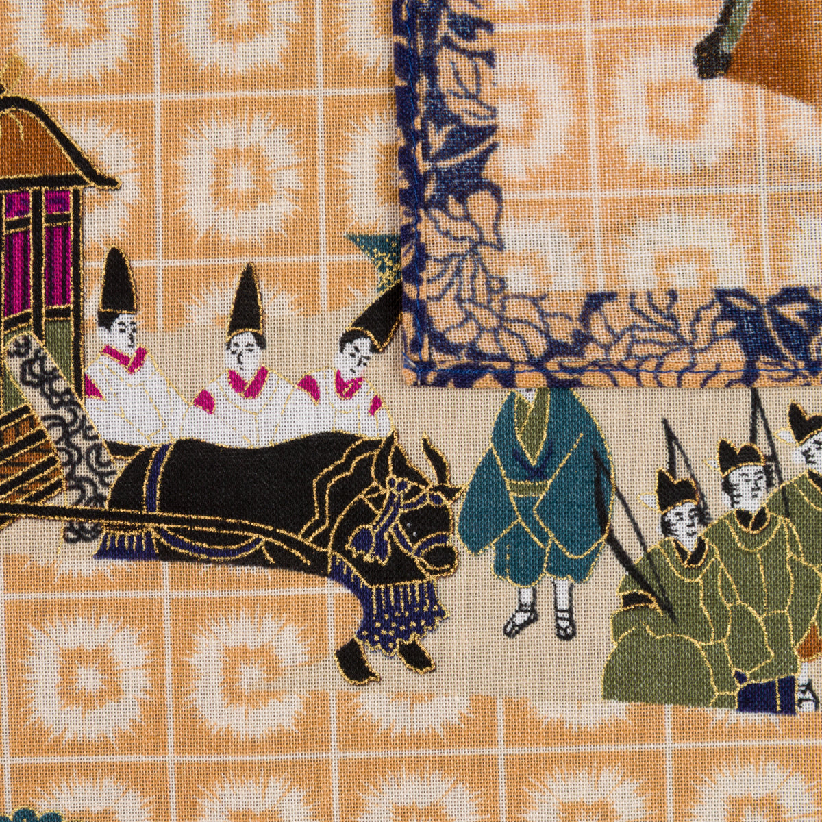 Kyoto Motif Cotton Handkerchief - Multicolor