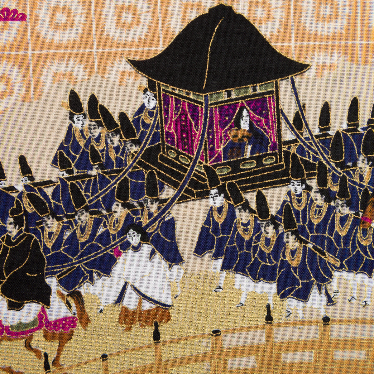 Kyoto Motif Cotton Handkerchief - Multicolor