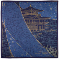 Kyoto Motif Cotton Handkerchief - Navy