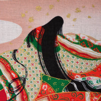 Ukiyo-e Motif Cotton Handkerchief - Red