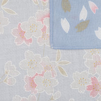 Floral Motif Cotton Handkerchief - Sky