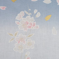 Floral Motif Cotton Handkerchief - Sky