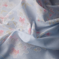Floral Motif Cotton Handkerchief - Sky