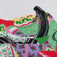 Ukiyo-e Motif Cotton Handkerchief - White