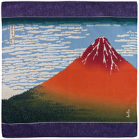 Fuji Motif Cotton Handkerchief - Purple