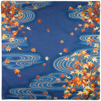 Kimono Motif Cotton Handkerchief - Light Navy