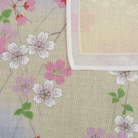 Floral Motif Cotton Handkerchief - Yellow / Sky