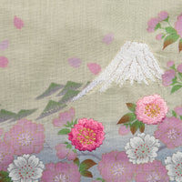 Floral Motif Cotton Handkerchief - Yellow / Sky