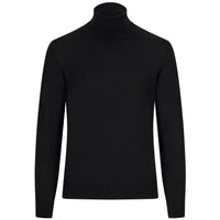 Merino Wool Knitted Turtleneck - Black