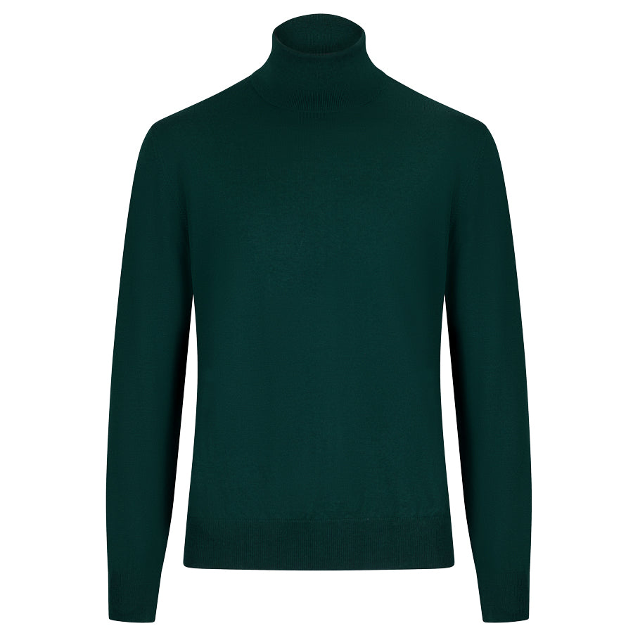 Merino Wool Knitted Turtleneck - Forest