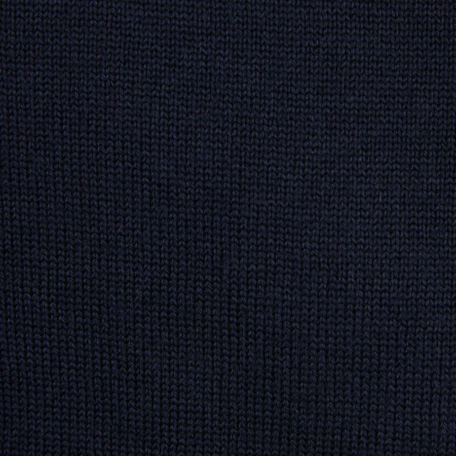 Merino Wool Zip Neck Sweater - Navy