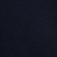Merino Wool Zip Neck Sweater - Navy